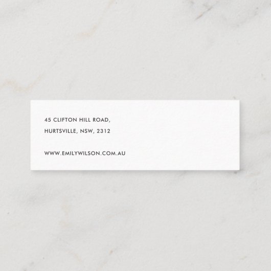 ABSTRAKT GRAU DUSKY PINK STUD EARRING DISPLAY MINI MINI VISITENKARTE (Rückseite)