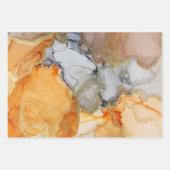 Abstrakt Grau Orange Gold Alkohol Tinte Geschenkpapier Set (Vorderseite)