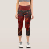 Abstrakt, grau und orange capri leggings (Vorderseite)