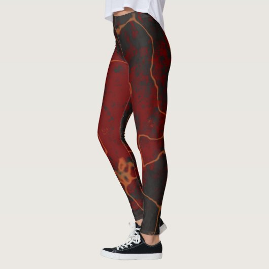 Abstrakt, grau und orange leggings (Links)