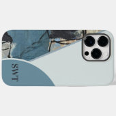 Abstrakt-graue Anfängermonogramm für gemischte Med Case-Mate iPhone Hülle (Rückseite (Horizontal))