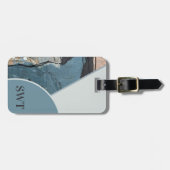 Abstrakt-graue Anfängermonogramm für gemischte Med Gepäckanhänger (Vorderseite horizontal)