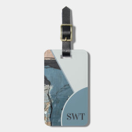 Abstrakt-graue Anfängermonogramm für gemischte Med Gepäckanhänger