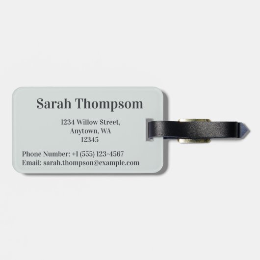 Abstrakt-graue Anfängermonogramm für gemischte Med Gepäckanhänger (Rückseite horizontal)