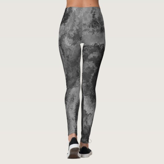 Abstrakt-graue Diffusion Leggings (Rückseite)