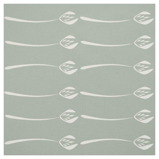 Abstrakt Graue Grüne Kunst Deco Tulip Blumenmuster Stoff (Muster)