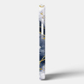 Abstrakt-Graue Monogram-Individuelle Name-Skript Case-Mate iPhone Hülle (Rückseite / Links)