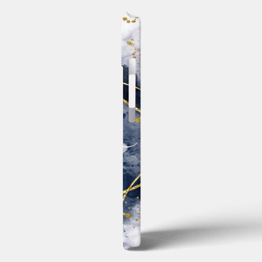 Abstrakt-Graue Monogram-Individuelle Name-Skript Case-Mate iPhone Hülle (Rückseite / Links)