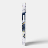 Abstrakt-Graue Monogram-Individuelle Name-Skript Case-Mate iPhone Hülle (Rückseite / Rechts)