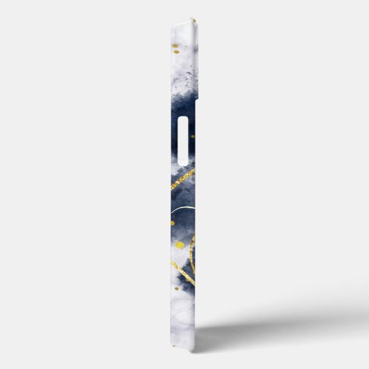 Abstrakt-Graue Monogram-Individuelle Name-Skript Case-Mate iPhone Hülle (Rückseite / Rechts)