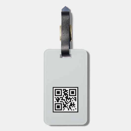 Abstrakt-graue Monogramm-QR-Code für gemischte Med Gepäckanhänger (Rückseite vertikal)