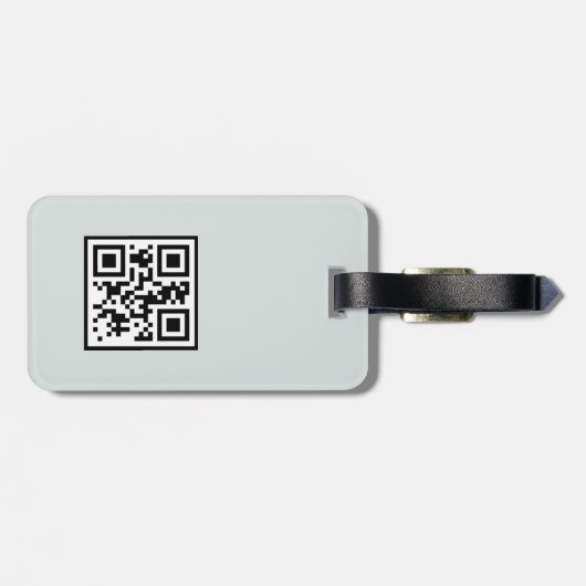 Abstrakt-graue Monogramm-QR-Code für gemischte Med Gepäckanhänger (Rückseite horizontal)