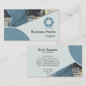 Abstrakt-graue QR-Logos für gemischte Medien Visitenkarte (Vorne/Hinten)