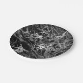 Abstrakt Graue schwarze Silbermarble Glam Vip Pappteller (Schrägansicht)