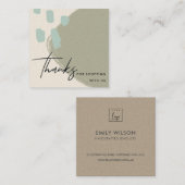 ABSTRAKT GRAY BLUE KRAFT SCANDI DANKT DANK IHNEN L QUADRATISCHE VISITENKARTE (Vorne/Hinten)