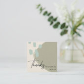 ABSTRAKT GRAY BLUE KRAFT SCANDI DANKT DANK IHNEN L QUADRATISCHE VISITENKARTE (Stehend Vorderseite)