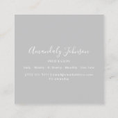 Abstrakt Gray Geometry ARCHTECT DESIGNER Quadratische Visitenkarte (Rückseite)