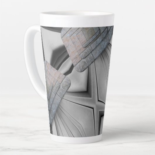 Abstrakt Gray Latte Tasse (Linke Ecke)
