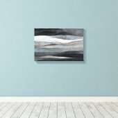 Abstrakt Gray Waves Art Leinwanddruck (Insitu (Holzboden))