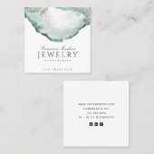 Abstrakt Green Agate Schmuckdesigner Quadratische Visitenkarte (Vorne/Hinten)