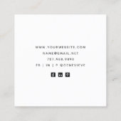 Abstrakt Green Agate Schmuckdesigner Quadratische Visitenkarte (Rückseite)