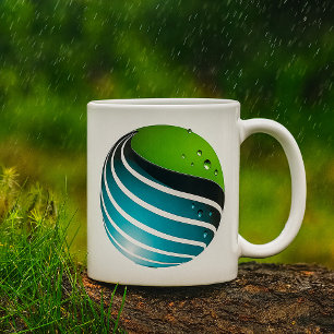 Abstrakt Green Blue Globe Kaffeetasse