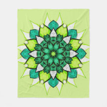 Abstrakt Green Boho Floral Mandala
