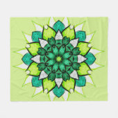 Abstrakt Green Boho Floral Mandala Fleecedecke (Vorderseite (Horizontal))