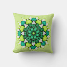 Abstrakt Green Boho Floral Mandala