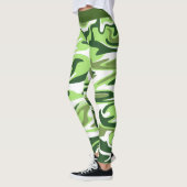 Abstrakt Green Camouflage Marble St. Patrick's Day Leggings (Links)
