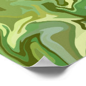 Abstrakt Green Fluid Art Design Poster (Ecke)