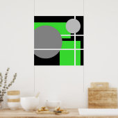 Abstrakt Green Gray Schwarz-weiß AP0001 Poster (Küche)