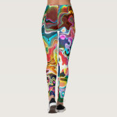 Abstrakt Groovy Colorful 1 Capri Leggings (Rückseite)