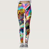 Abstrakt Groovy Colorful 1 Capri Leggings (Vorderseite)