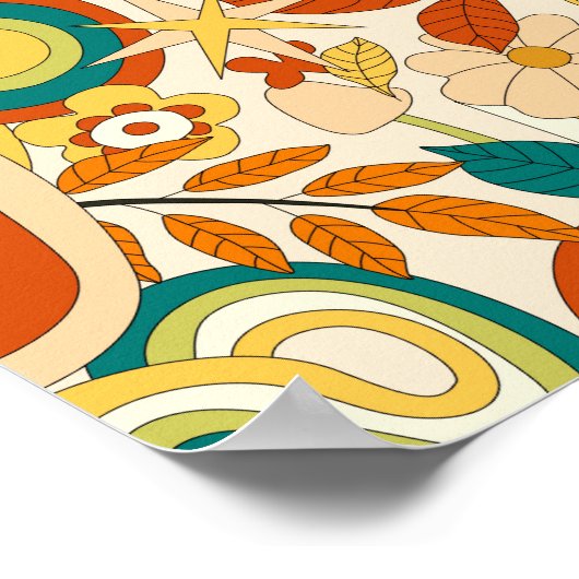 Abstrakt Groovy Modernes Muster Poster (Ecke)