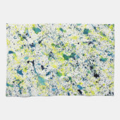 Abstrakt grün, gelb und blau geschirrtuch (Horizontal)
