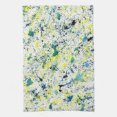 Abstrakt grün, gelb und blau geschirrtuch (Vertikal)