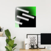 Abstrakt grün mit Lichtstrahlen AP0005 Poster (Heimbüro)
