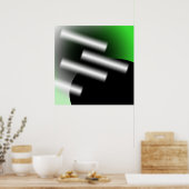 Abstrakt grün mit Lichtstrahlen AP0005 Poster (Küche)