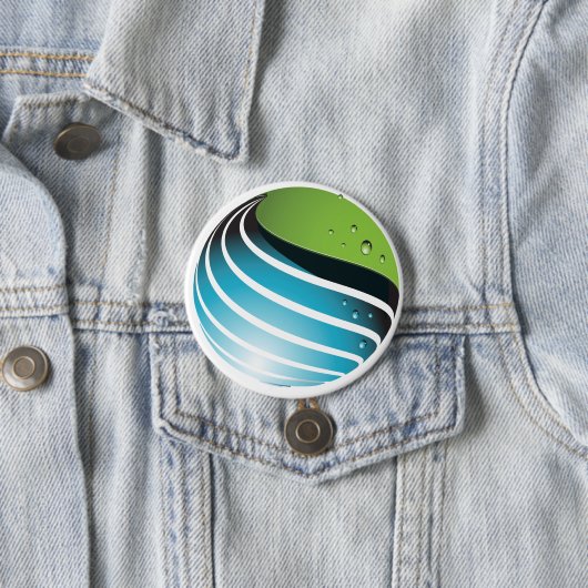 Abstrakt Grün und Blau Globe Moderne Erde Button (Beispiel)