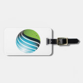 Abstrakt Grün und Blau Globe Moderne Erde Gepäckanhänger (Vorderseite horizontal)