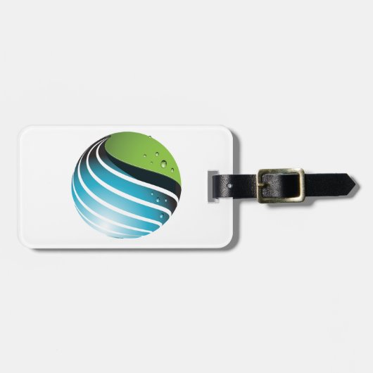 Abstrakt Grün und Blau Globe Moderne Erde Gepäckanhänger (Vorderseite horizontal)