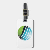 Abstrakt Grün und Blau Globe Moderne Erde Gepäckanhänger (Vorderseite vertikal)