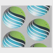 Abstrakt Grün und Blau Globe Moderne Erde Geschenkpapier (Flach)