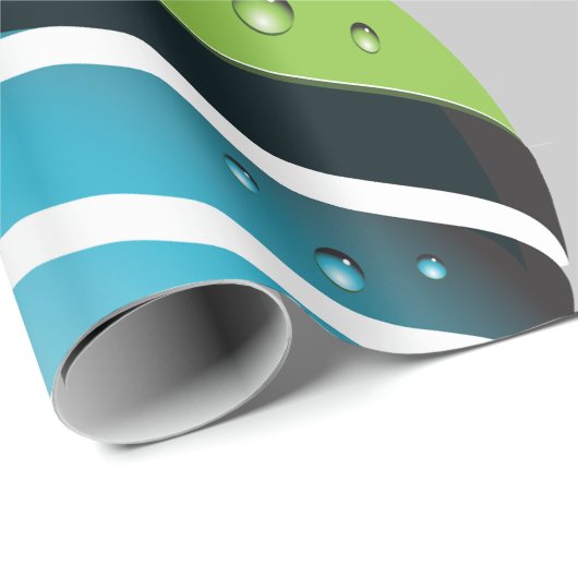 Abstrakt Grün und Blau Globe Moderne Erde Geschenkpapier (Rolleneckpunkt)