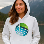 Abstrakt Grün und Blau Globe Moderne Erde Hoodie