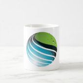 Abstrakt Grün und Blau Globe Moderne Erde Kaffeetasse (Mittel)