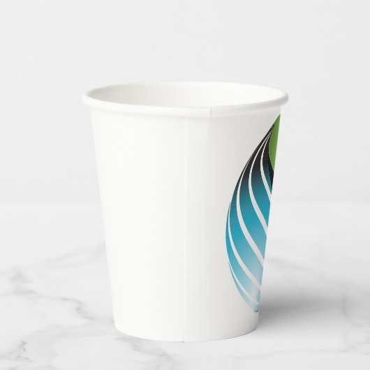 Abstrakt Grün und Blau Globe Moderne Erde Pappbecher (Rechts)