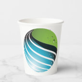 Abstrakt Grün und Blau Globe Moderne Erde Pappbecher (Vorderseite)