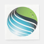 Abstrakt Grün und Blau Globe Moderne Erde Serviette (Vorderseite)